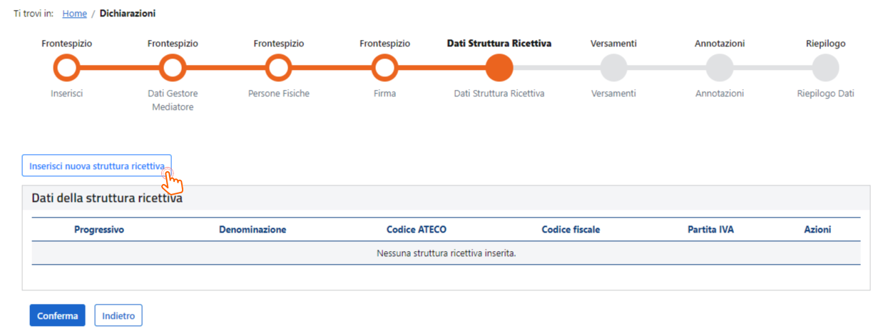 Step 7: Dati della struttura ricettiva