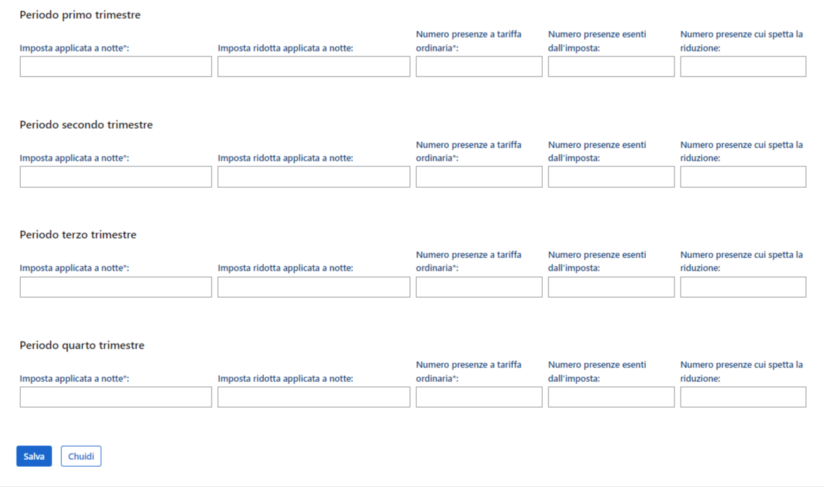 Step 8: Quattro trimestri: tariffe ed esenzioni